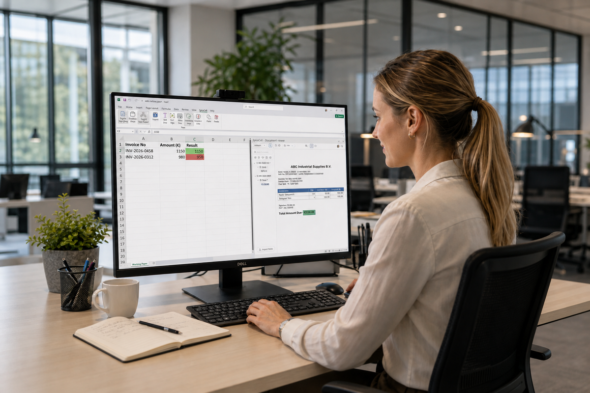 Excel-centric document data extraction workflow